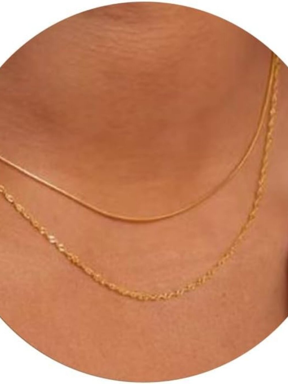 Herringbone Choker Necklace Set Double Layer Snake Chain Herringbone Chain Neckl